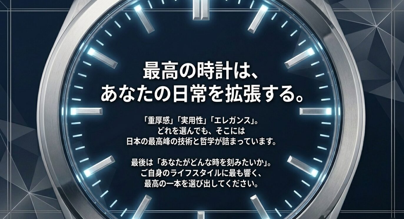 画像タイトル: 国産ハイエンド時計 3大ブランド比較ガイド 代替テキスト: アストロン、アテッサ、オシアナスの3大ブランド徹底比較ガイドの表紙